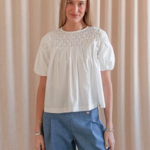 Honeycomb Pleat Blouse