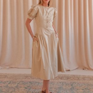 Rosie Midi Dress- Khaki