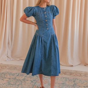 Rosie Midi Dress- Denim