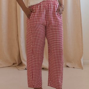 Lizzie Gingham Pants- Red