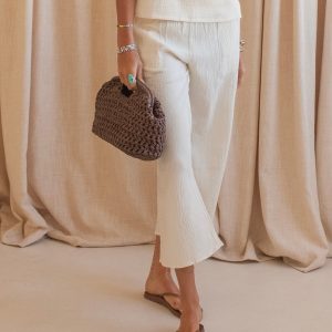 Zoe Smocked Pant- Ivory