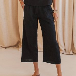 Zoe Smocked Pant- Black
