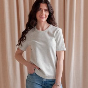 Beckett Boyfriend Tee- Marled Gray