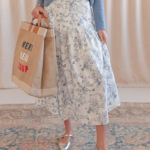 Floral Toile Midi Skirt