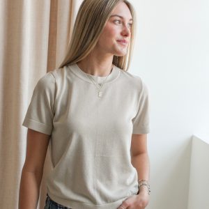 Emma Knit Tee- Sand