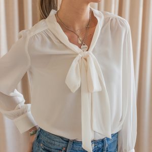 Remi Bow Blouse- Cream