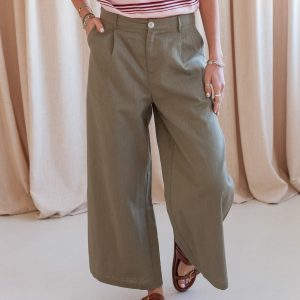 Olive Linen Trouser