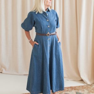 Lena Denim Belted Dress
