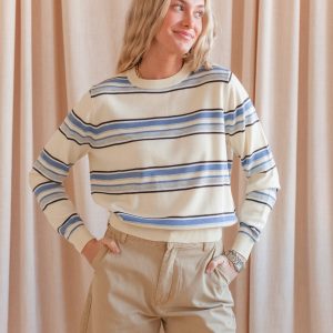 Sammi Striped Top- Cream