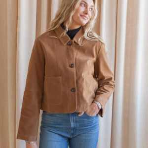 Hudson Faux Suede Jacket - Tan