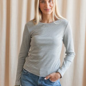 Stevie Striped Tee - Grey