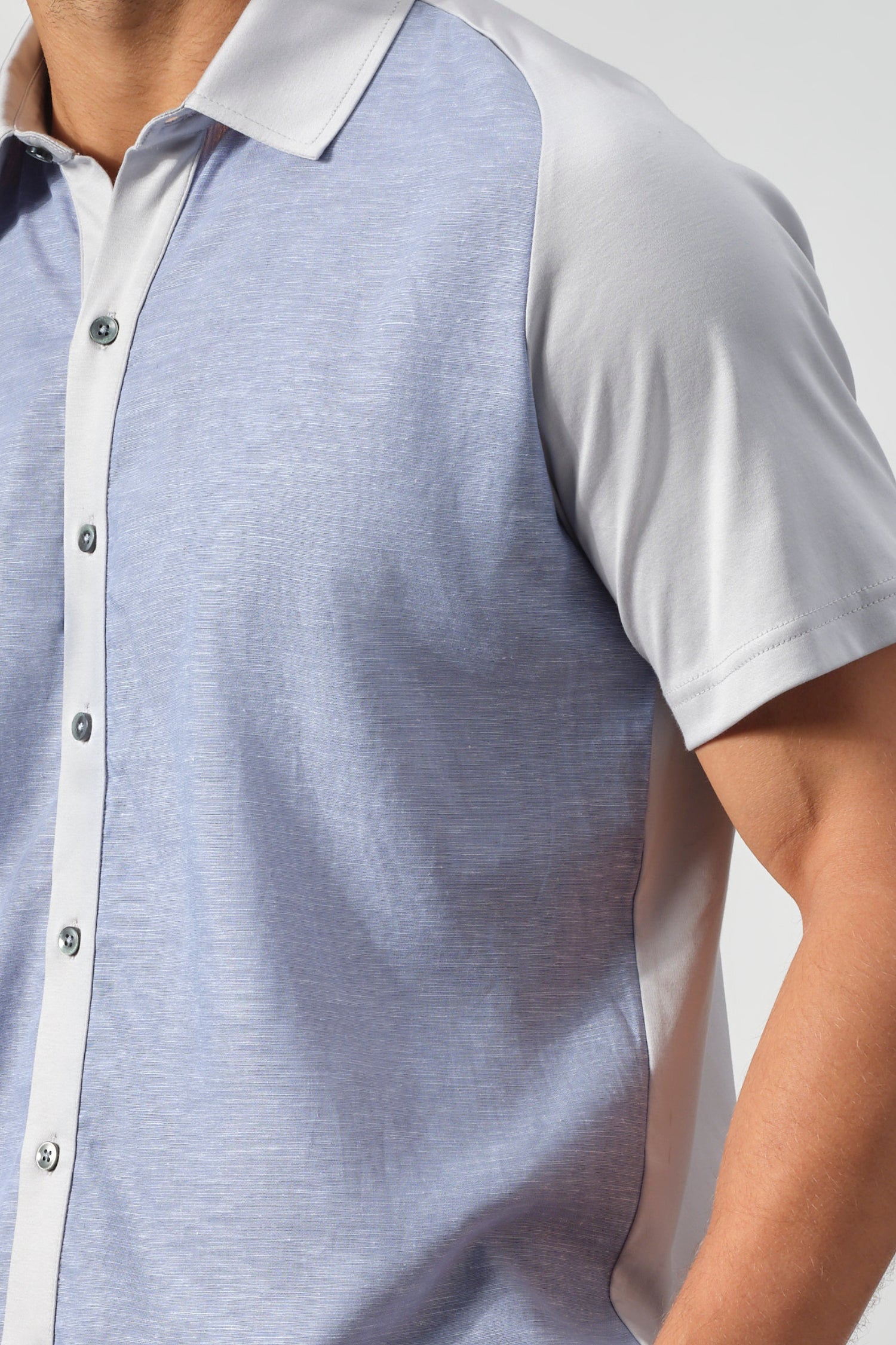 SetaTouch Linen-Tencel Colorblock Polo Shirt - Image 5