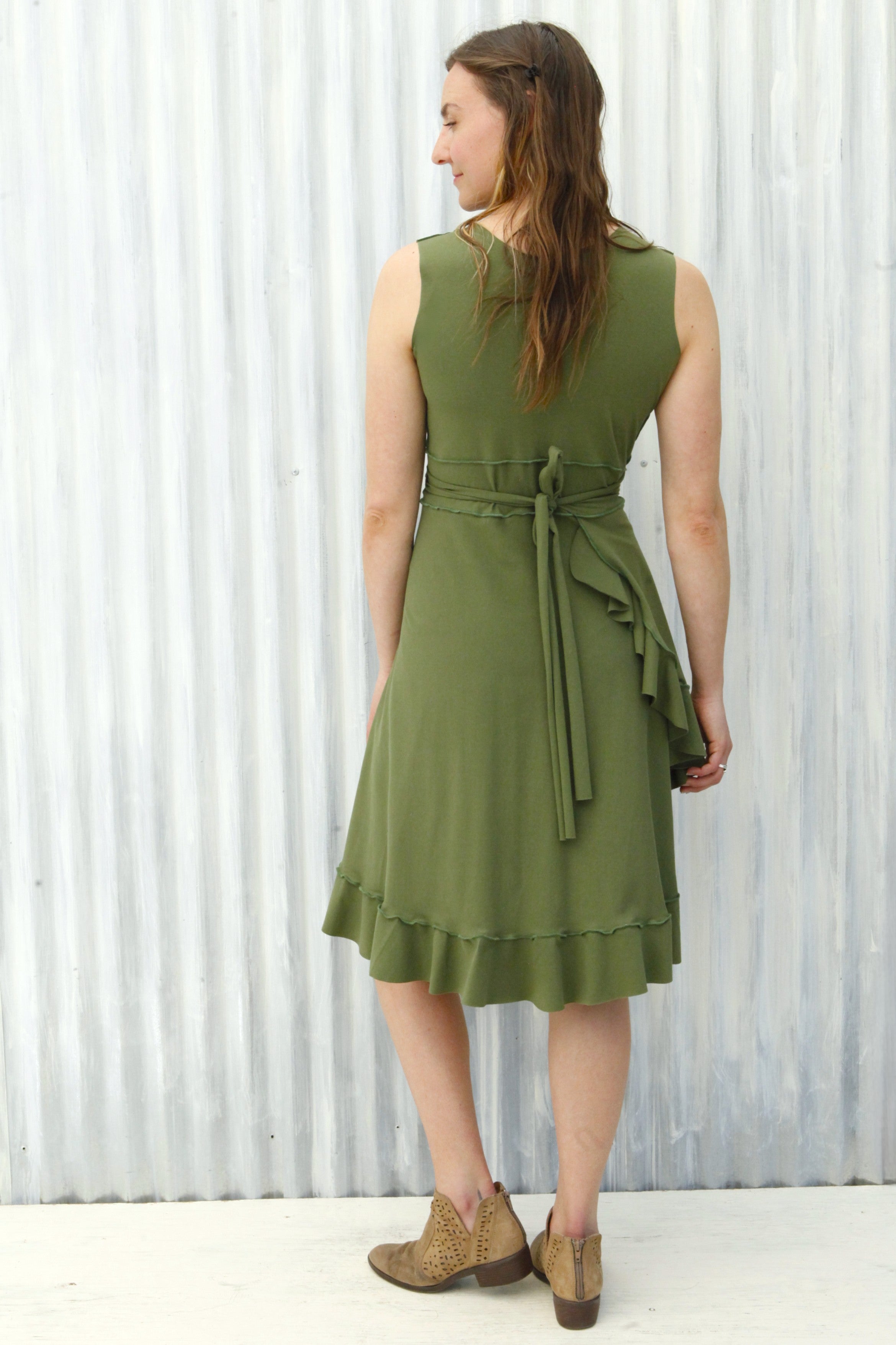 Green Jasper Wrap Dress - Image 4