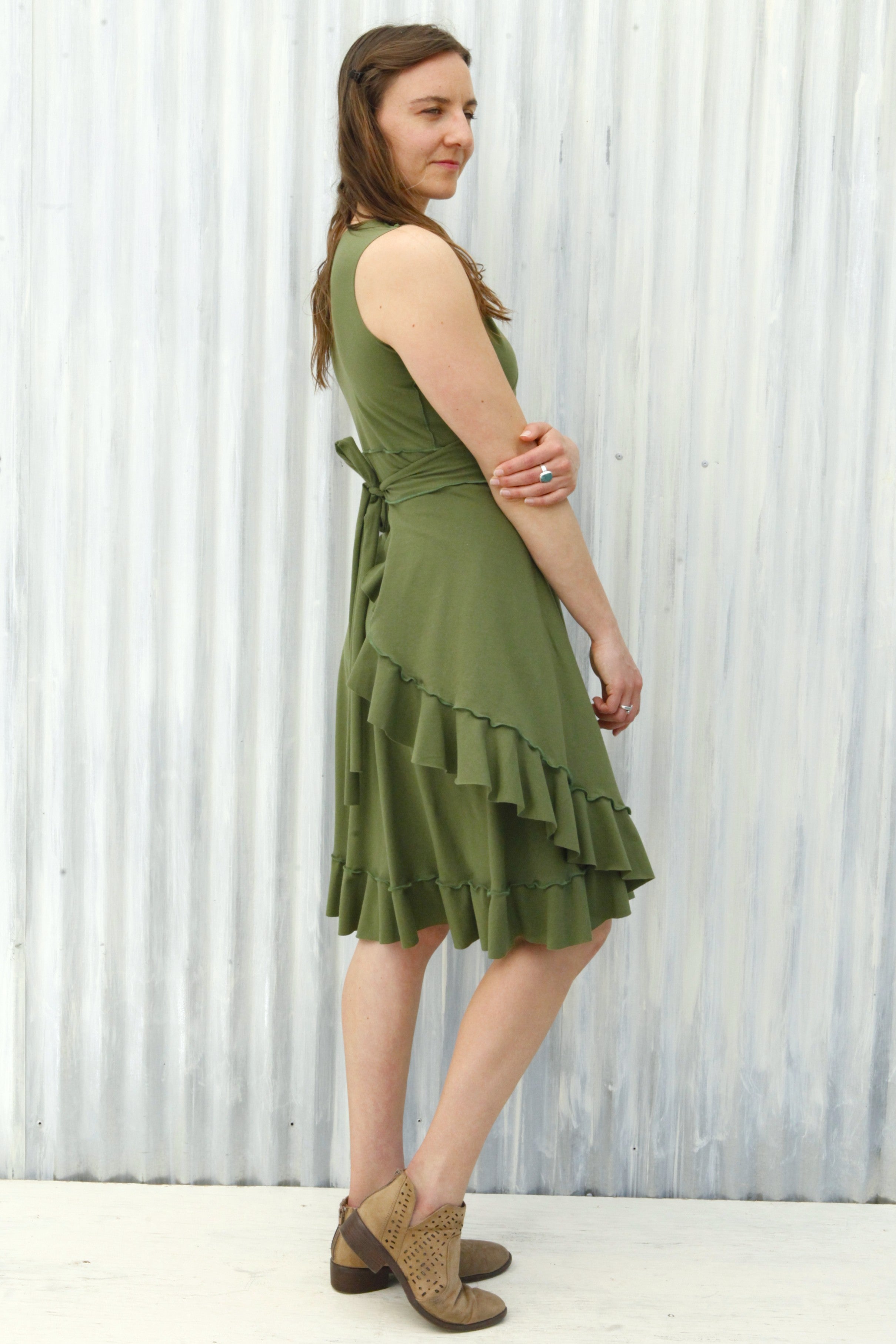 Green Jasper Wrap Dress - Image 3